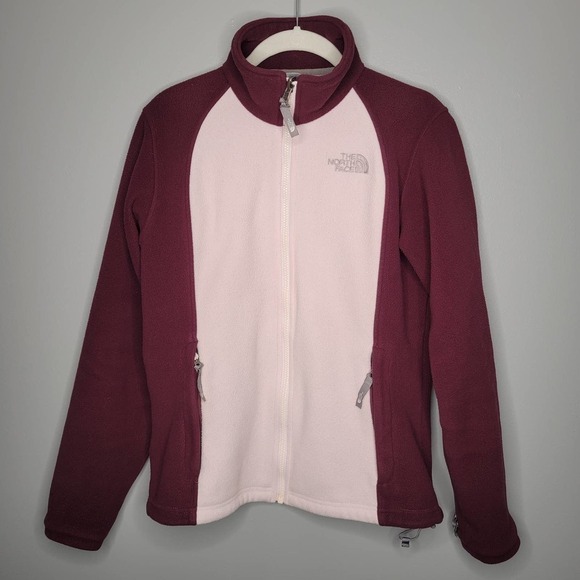 The North Face fleece jacket women's size M pink purple long sleeve zip up‎ - Picture 2 of 12